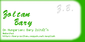 zoltan bary business card